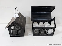 2 x huisje met 6 t-lichtglaasjes - afbeelding 1 van  2
