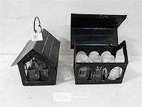 2 x huisje met 6 t-lichtglaasjes - afbeelding 1 van  3