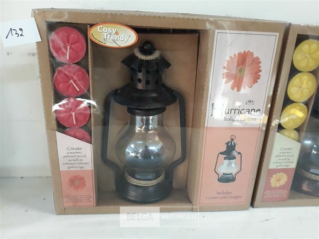 2 x hurricane lantaarn met kaarsjes - afbeelding 3 van  3