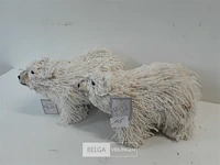 2 x ijsbeer zachte lange haren 20x24 cm - afbeelding 1 van  3