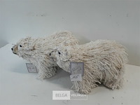 2 x ijsbeer zachte lange haren 20x24 cm - afbeelding 1 van  3