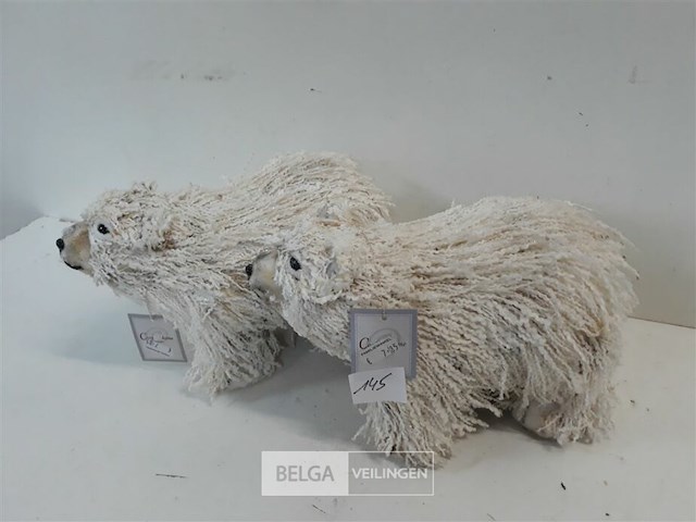 2 x ijsbeer zachte lange haren 20x24 cm - afbeelding 2 van  3