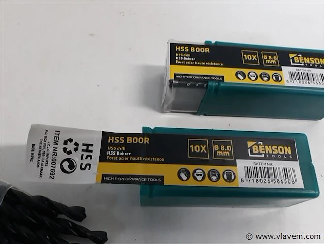 2 x ijzerboor 8,0 mm 10 stuks - afbeelding 2 van  2