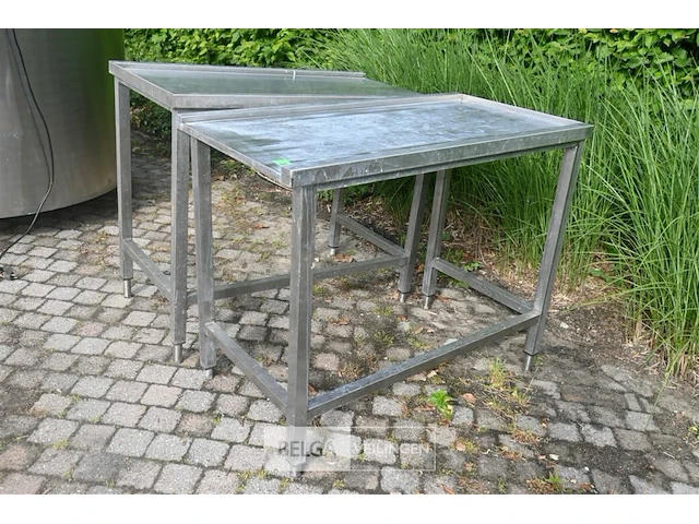 2 x inox aanvoertafel voor afwasmachine - afbeelding 1 van  5