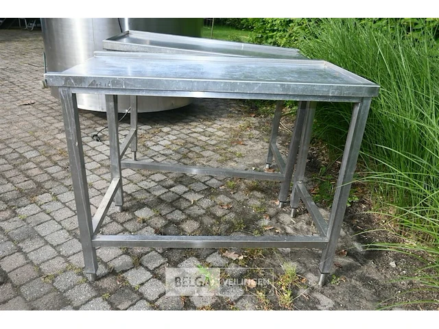2 x inox aanvoertafel voor afwasmachine - afbeelding 2 van  5