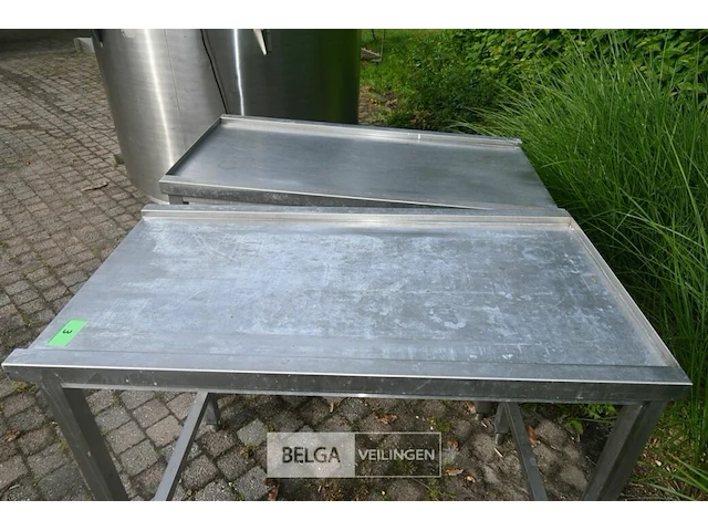 2 x inox aanvoertafel voor afwasmachine - afbeelding 3 van  5