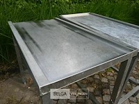 2 x inox aanvoertafel voor afwasmachine - afbeelding 5 van  5