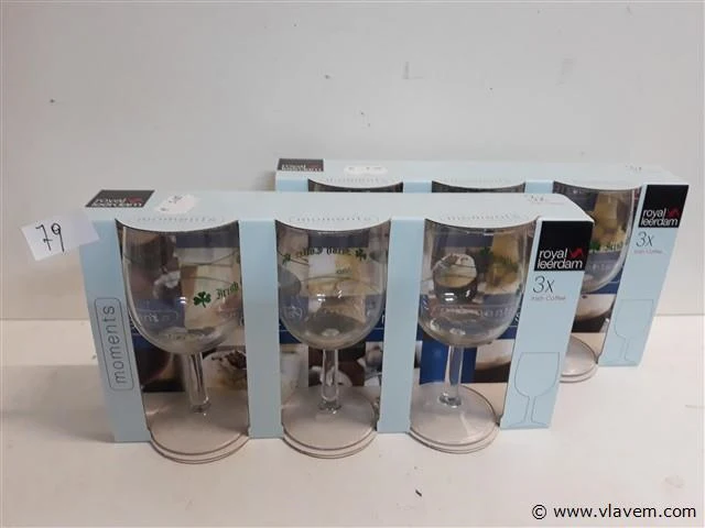 2 x irish coffee glas op voet 3 stuks - afbeelding 1 van  2