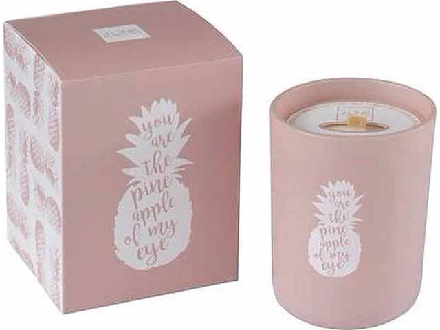 2 x j-line - geurkaars - ananas print - roze - 50 branduren - afbeelding 1 van  1