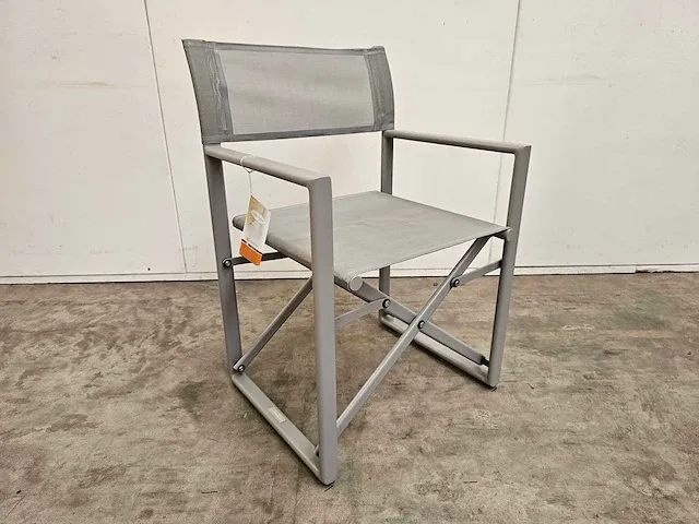 2 x jati-kebon alu tuinstoel director chair signal grey mat - afbeelding 1 van  4