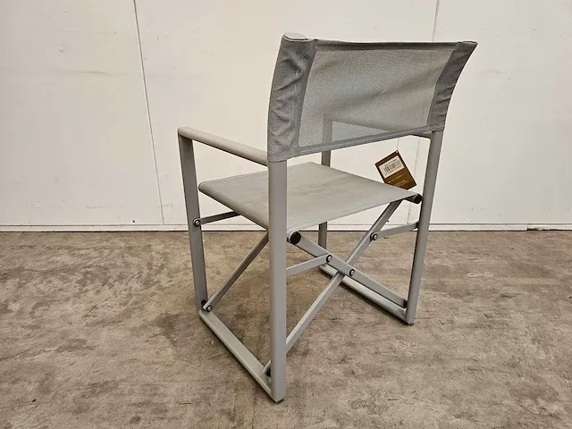2 x jati-kebon alu tuinstoel director chair signal grey mat - afbeelding 3 van  4