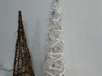 2 x kegel met verlichting 1 x bruin 60 cm + 1 x wit 80 cm - afbeelding 2 van  3