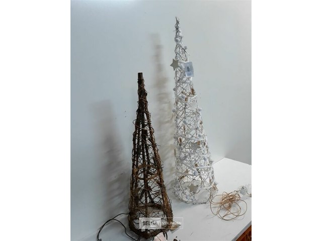 2 x kegel met verlichting 1 x bruin 60 cm + 1 x wit 80 cm - afbeelding 3 van  3