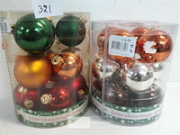 2 x kerstballen 12 stuks glas 6 cm - afbeelding 3 van  3