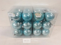 2 x kerstballen 12 stuks pvc licht blauw - afbeelding 1 van  3