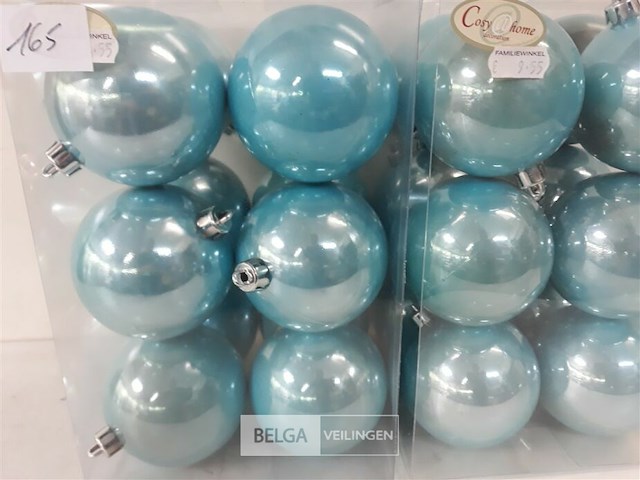 2 x kerstballen 12 stuks pvc licht blauw - afbeelding 3 van  3