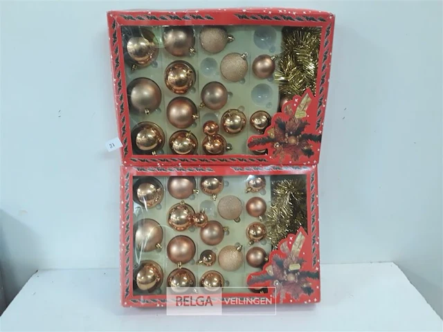 2 x kerstballen 19 stuks + slingers - afbeelding 2 van  3