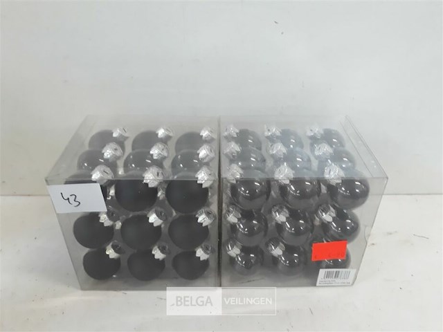 2 x kerstballen 27 stuks zwart - afbeelding 2 van  3