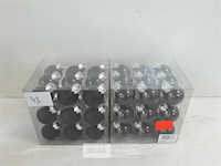 2 x kerstballen 27 stuks zwart - afbeelding 2 van  3