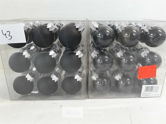 2 x kerstballen 27 stuks zwart - afbeelding 3 van  3
