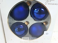 2 x kerstballen glas 4 stuks blauw - afbeelding 3 van  3