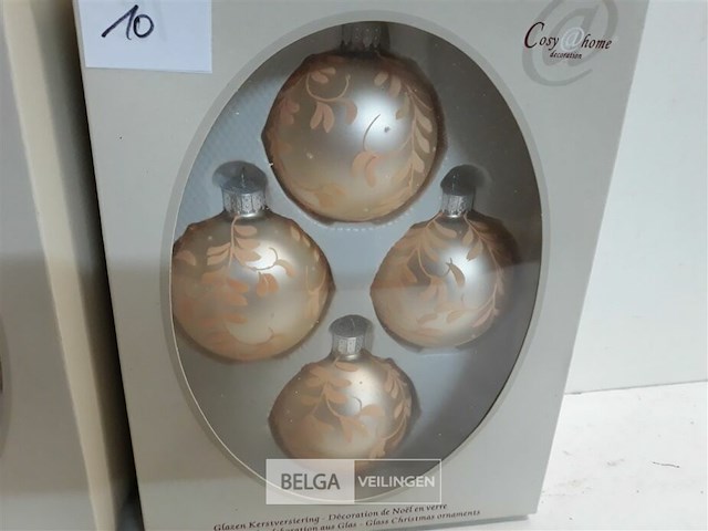 2 x kerstballen glas 4 stuks goud - afbeelding 3 van  3