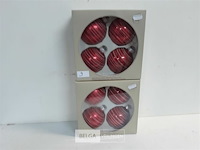 2 x kerstballen glas 4 stuks rood - afbeelding 1 van  3
