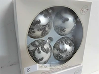 2 x kerstballen glas 4 stuks zilver - afbeelding 3 van  3
