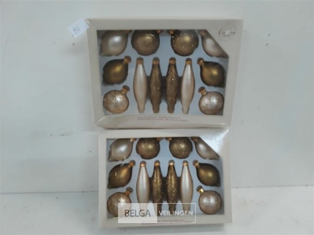 2 x kerstballen glas mix 12 stuks - afbeelding 2 van  3
