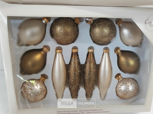2 x kerstballen glas mix 12 stuks - afbeelding 3 van  3