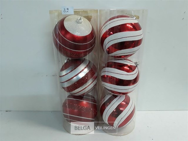 2 x kerstballen pvc 3 stuks rood xxl - afbeelding 1 van  3