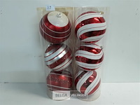 2 x kerstballen pvc 3 stuks rood xxl - afbeelding 1 van  3
