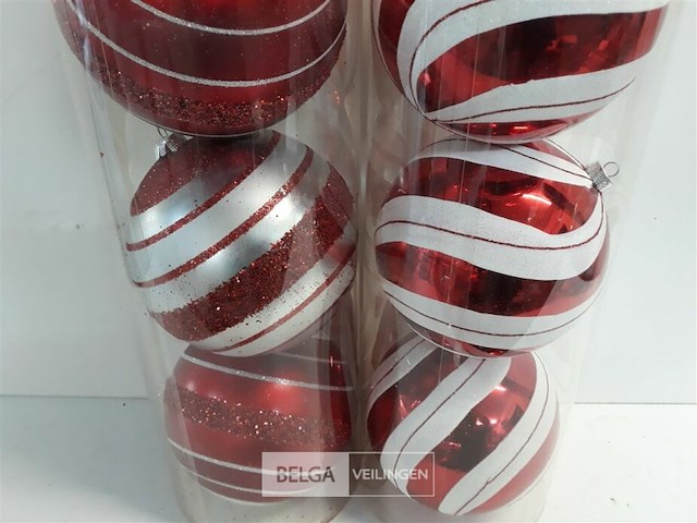 2 x kerstballen pvc 3 stuks rood xxl - afbeelding 3 van  3
