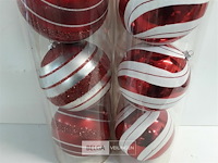 2 x kerstballen pvc 3 stuks rood xxl - afbeelding 3 van  3