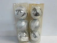 2 x kerstballen pvc 3 stuks zilver xxl - afbeelding 1 van  3