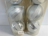 2 x kerstballen pvc 3 stuks zilver xxl - afbeelding 3 van  3