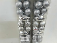 2 x kerstballen pvc 44 stuks zilver - afbeelding 3 van  3