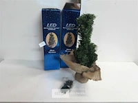 2 x kerstboom 45 cm + lampen - afbeelding 1 van  3