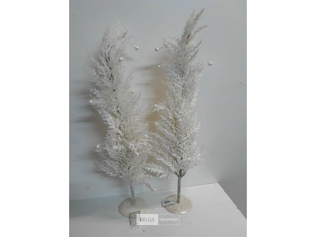 2 x kerstboom op voet wit 70 cm - afbeelding 2 van  3