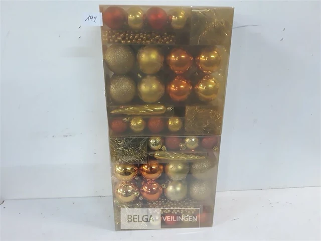 2 x kerstdeco in set 48 stuks oranje/goud - afbeelding 2 van  3
