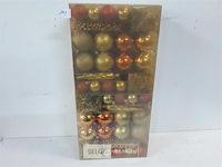 2 x kerstdeco in set 48 stuks oranje/goud - afbeelding 1 van  3