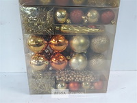 2 x kerstdeco in set 48 stuks oranje/goud - afbeelding 3 van  3