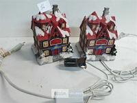 2 x kersthuisje met verlichting - afbeelding 3 van  3