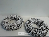 2 x kerstkrans 32 cm - afbeelding 2 van  3