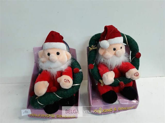 2 x kerstman danst en zingt 30 cm - afbeelding 1 van  3