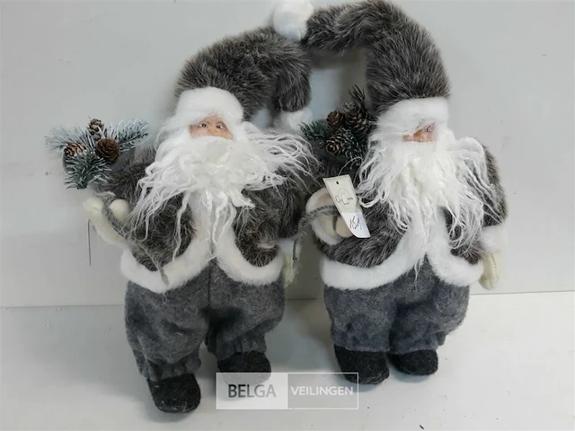 2 x kerstman zachte haren 40 cm - afbeelding 2 van  3
