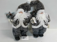 2 x kerstman zachte haren 40 cm - afbeelding 1 van  3