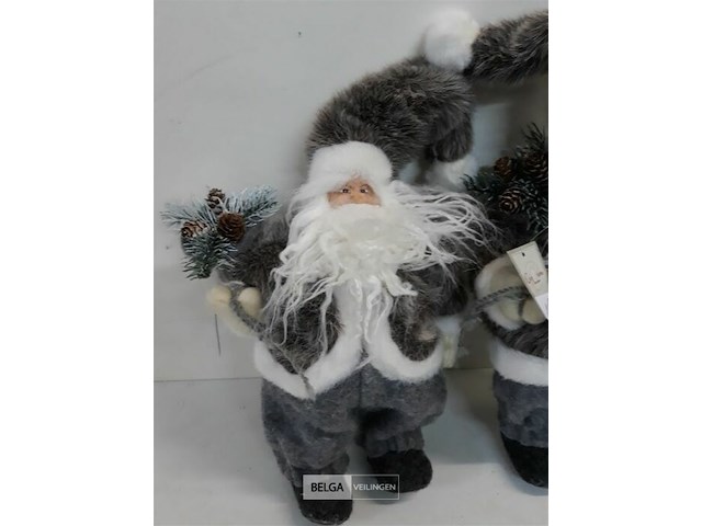 2 x kerstman zachte haren 40 cm - afbeelding 3 van  3