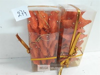 2 x kerstster sisal oranje 8 cm 12 stuks - afbeelding 2 van  3