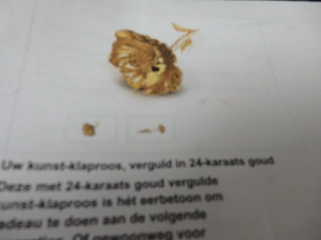 2 x klaproos verguld 24-karaats goud - afbeelding 3 van  4
